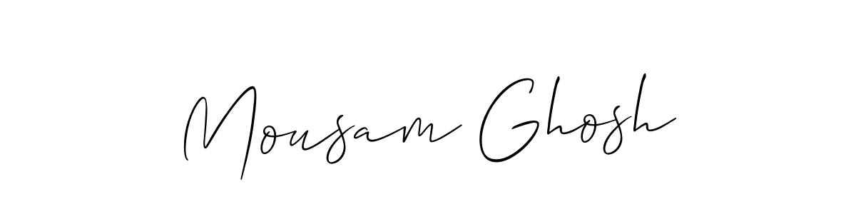 How to make Mousam Ghosh name signature. Use Allison_Script style for creating short signs online. This is the latest handwritten sign. Mousam Ghosh signature style 2 images and pictures png