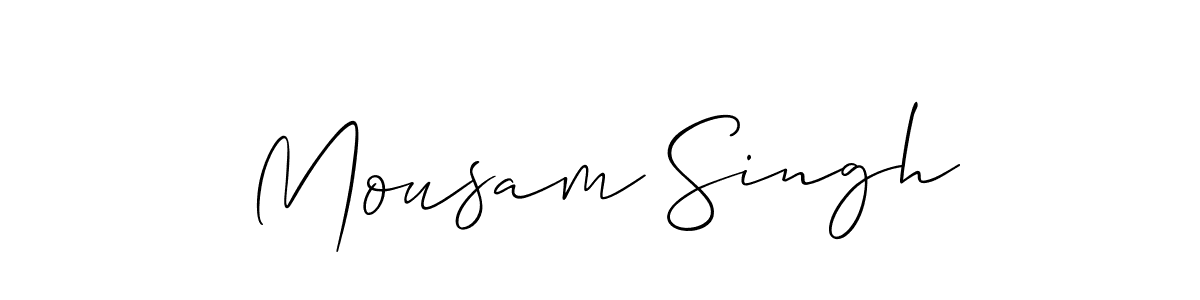 How to make Mousam Singh name signature. Use Allison_Script style for creating short signs online. This is the latest handwritten sign. Mousam Singh signature style 2 images and pictures png