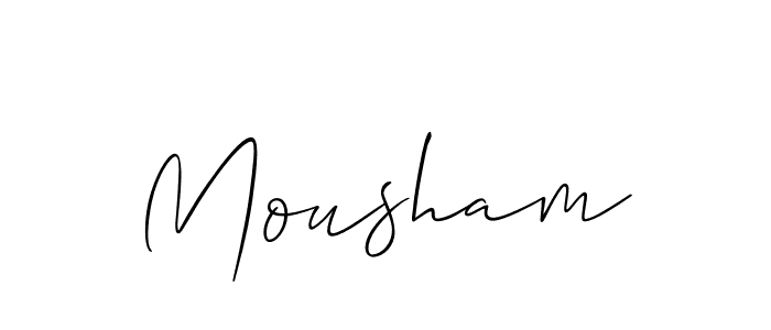 How to make Mousham name signature. Use Allison_Script style for creating short signs online. This is the latest handwritten sign. Mousham signature style 2 images and pictures png