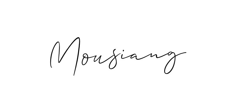 You should practise on your own different ways (Allison_Script) to write your name (Mousiang) in signature. don't let someone else do it for you. Mousiang signature style 2 images and pictures png