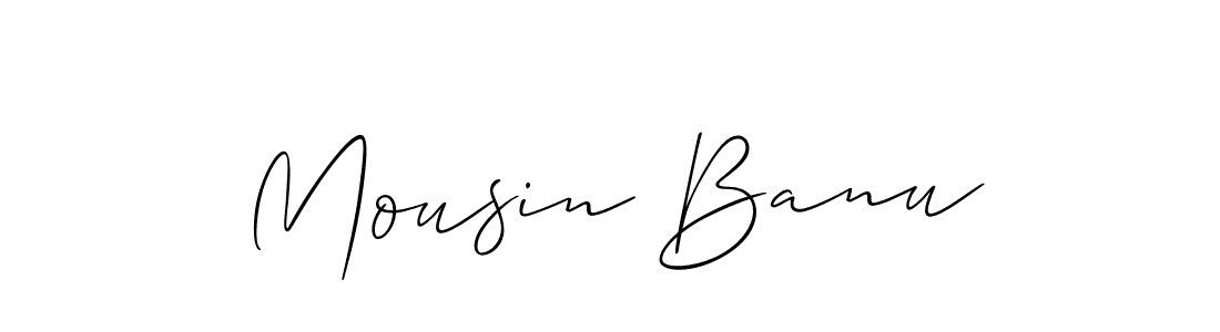 Make a short Mousin Banu signature style. Manage your documents anywhere anytime using Allison_Script. Create and add eSignatures, submit forms, share and send files easily. Mousin Banu signature style 2 images and pictures png