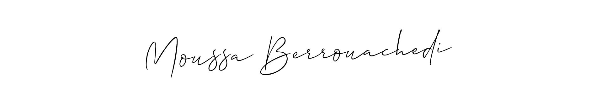 Use a signature maker to create a handwritten signature online. With this signature software, you can design (Allison_Script) your own signature for name Moussa Berrouachedi. Moussa Berrouachedi signature style 2 images and pictures png