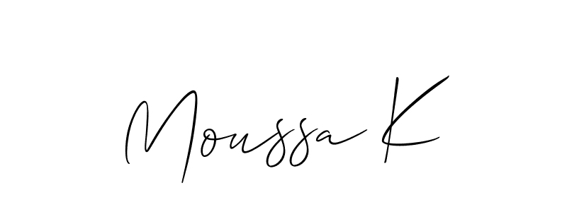 if you are searching for the best signature style for your name Moussa K. so please give up your signature search. here we have designed multiple signature styles  using Allison_Script. Moussa K signature style 2 images and pictures png