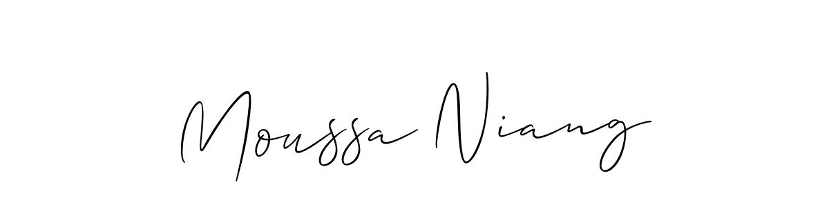 Use a signature maker to create a handwritten signature online. With this signature software, you can design (Allison_Script) your own signature for name Moussa Niang. Moussa Niang signature style 2 images and pictures png