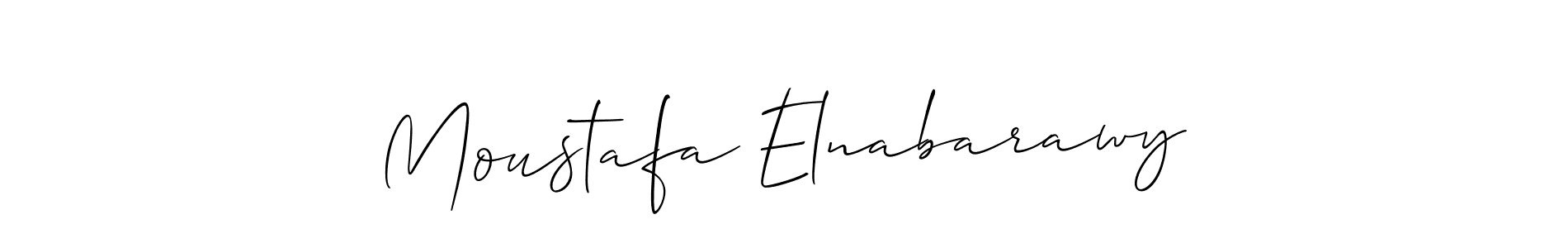 if you are searching for the best signature style for your name Moustafa Elnabarawy. so please give up your signature search. here we have designed multiple signature styles  using Allison_Script. Moustafa Elnabarawy signature style 2 images and pictures png