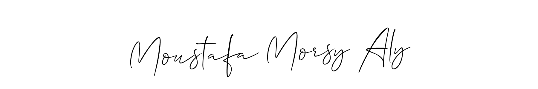 Moustafa Morsy Aly stylish signature style. Best Handwritten Sign (Allison_Script) for my name. Handwritten Signature Collection Ideas for my name Moustafa Morsy Aly. Moustafa Morsy Aly signature style 2 images and pictures png