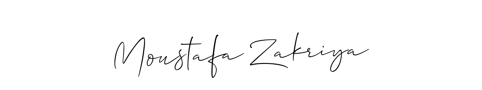 Make a short Moustafa Zakriya signature style. Manage your documents anywhere anytime using Allison_Script. Create and add eSignatures, submit forms, share and send files easily. Moustafa Zakriya signature style 2 images and pictures png