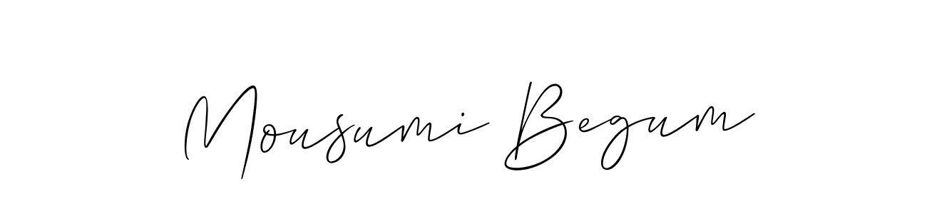 Make a short Mousumi Begum signature style. Manage your documents anywhere anytime using Allison_Script. Create and add eSignatures, submit forms, share and send files easily. Mousumi Begum signature style 2 images and pictures png