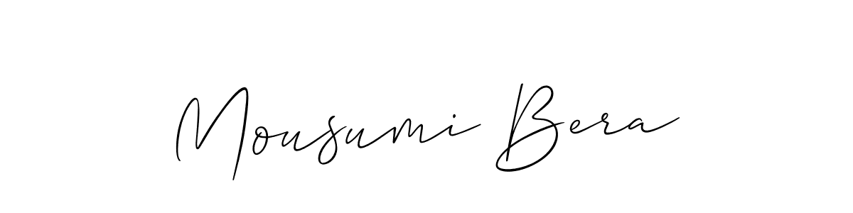 Create a beautiful signature design for name Mousumi Bera. With this signature (Allison_Script) fonts, you can make a handwritten signature for free. Mousumi Bera signature style 2 images and pictures png