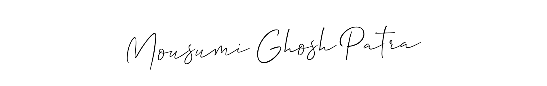 It looks lik you need a new signature style for name Mousumi Ghosh Patra. Design unique handwritten (Allison_Script) signature with our free signature maker in just a few clicks. Mousumi Ghosh Patra signature style 2 images and pictures png