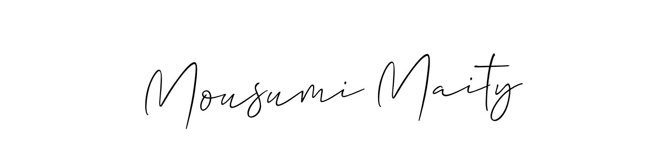 The best way (Allison_Script) to make a short signature is to pick only two or three words in your name. The name Mousumi Maity include a total of six letters. For converting this name. Mousumi Maity signature style 2 images and pictures png