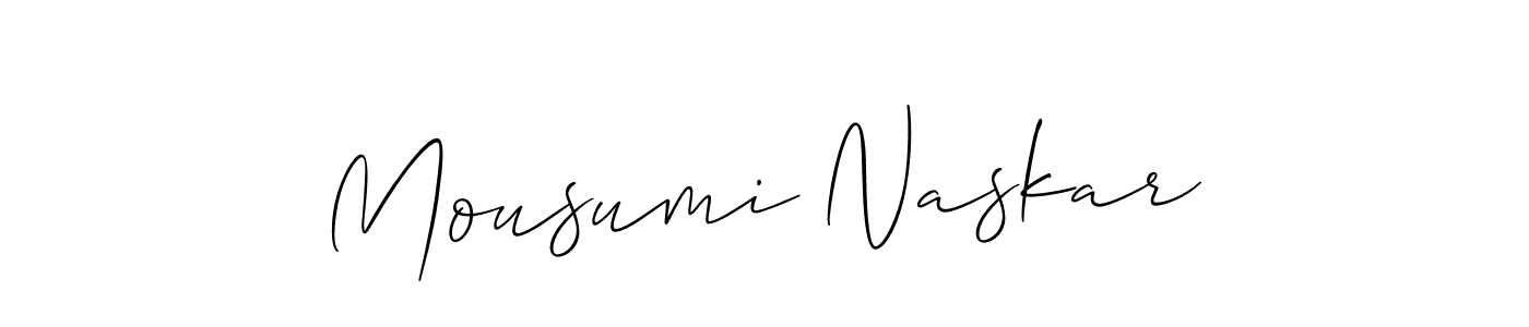 Use a signature maker to create a handwritten signature online. With this signature software, you can design (Allison_Script) your own signature for name Mousumi Naskar. Mousumi Naskar signature style 2 images and pictures png