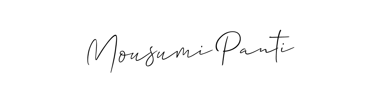 It looks lik you need a new signature style for name Mousumi Panti. Design unique handwritten (Allison_Script) signature with our free signature maker in just a few clicks. Mousumi Panti signature style 2 images and pictures png