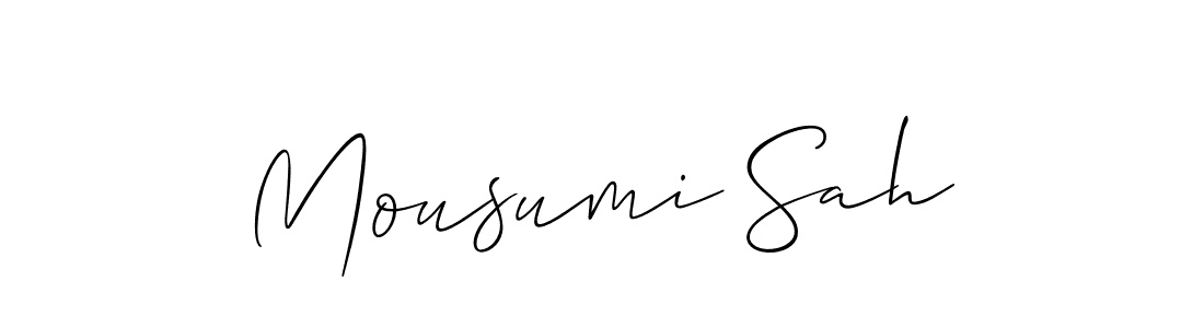 Create a beautiful signature design for name Mousumi Sah. With this signature (Allison_Script) fonts, you can make a handwritten signature for free. Mousumi Sah signature style 2 images and pictures png