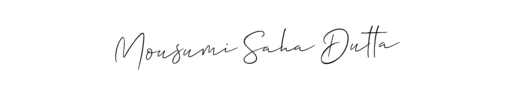 Create a beautiful signature design for name Mousumi Saha Dutta. With this signature (Allison_Script) fonts, you can make a handwritten signature for free. Mousumi Saha Dutta signature style 2 images and pictures png