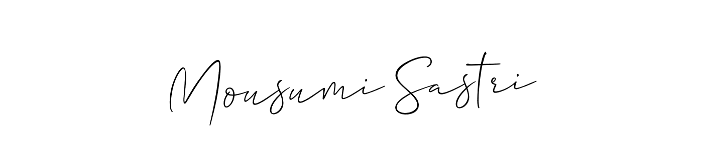 Mousumi Sastri stylish signature style. Best Handwritten Sign (Allison_Script) for my name. Handwritten Signature Collection Ideas for my name Mousumi Sastri. Mousumi Sastri signature style 2 images and pictures png
