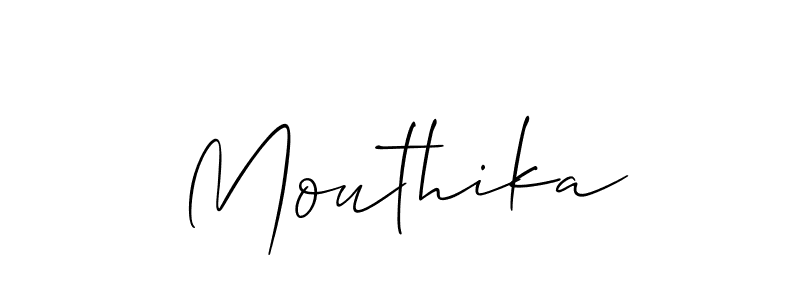 Make a beautiful signature design for name Mouthika. With this signature (Allison_Script) style, you can create a handwritten signature for free. Mouthika signature style 2 images and pictures png