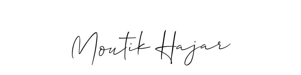 It looks lik you need a new signature style for name Moutik Hajar. Design unique handwritten (Allison_Script) signature with our free signature maker in just a few clicks. Moutik Hajar signature style 2 images and pictures png