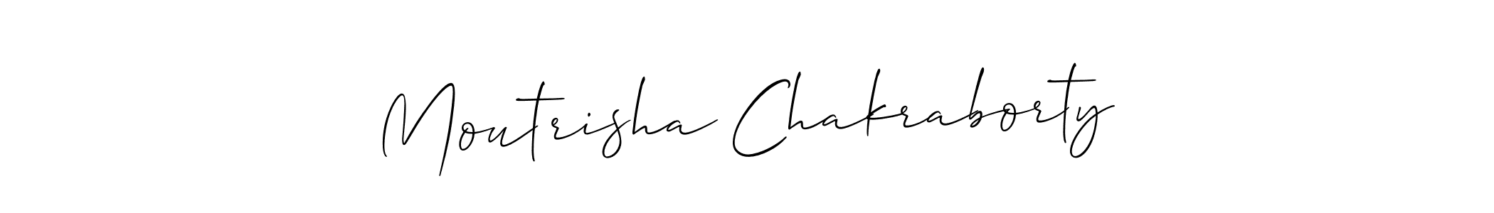 How to make Moutrisha Chakraborty name signature. Use Allison_Script style for creating short signs online. This is the latest handwritten sign. Moutrisha Chakraborty signature style 2 images and pictures png