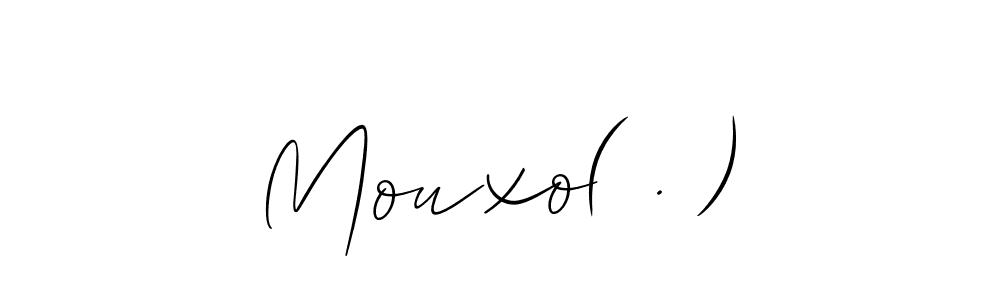 if you are searching for the best signature style for your name Mouxo(^.^). so please give up your signature search. here we have designed multiple signature styles  using Allison_Script. Mouxo(^.^) signature style 2 images and pictures png