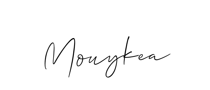 The best way (Allison_Script) to make a short signature is to pick only two or three words in your name. The name Mouykea include a total of six letters. For converting this name. Mouykea signature style 2 images and pictures png