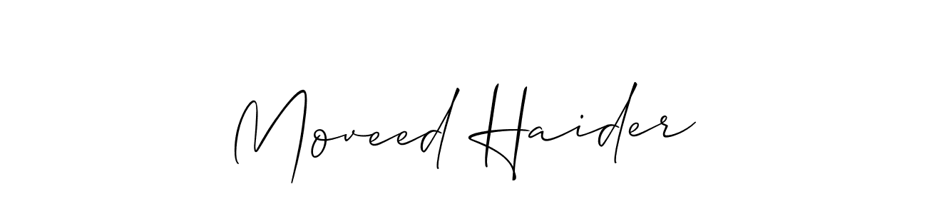 This is the best signature style for the Moveed Haider name. Also you like these signature font (Allison_Script). Mix name signature. Moveed Haider signature style 2 images and pictures png