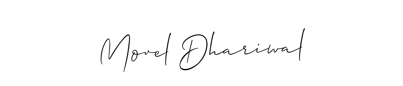 Movel Dhariwal stylish signature style. Best Handwritten Sign (Allison_Script) for my name. Handwritten Signature Collection Ideas for my name Movel Dhariwal. Movel Dhariwal signature style 2 images and pictures png
