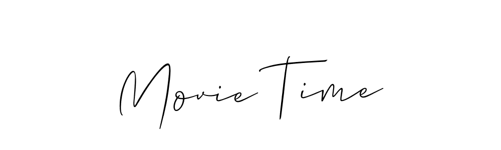 Design your own signature with our free online signature maker. With this signature software, you can create a handwritten (Allison_Script) signature for name Movie Time. Movie Time signature style 2 images and pictures png