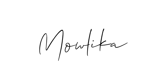 Design your own signature with our free online signature maker. With this signature software, you can create a handwritten (Allison_Script) signature for name Mowlika. Mowlika signature style 2 images and pictures png