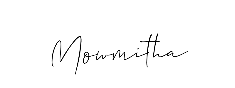 How to make Mowmitha signature? Allison_Script is a professional autograph style. Create handwritten signature for Mowmitha name. Mowmitha signature style 2 images and pictures png