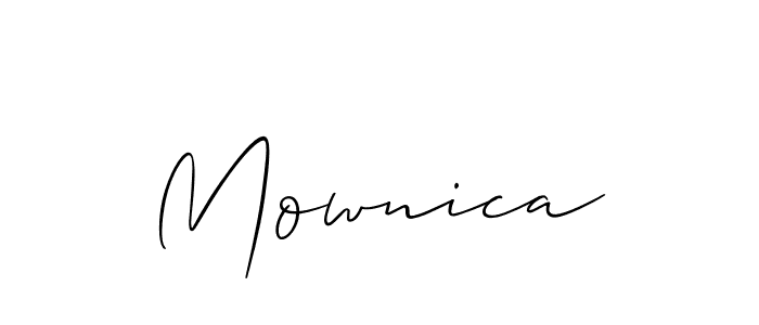 You should practise on your own different ways (Allison_Script) to write your name (Mownica) in signature. don't let someone else do it for you. Mownica signature style 2 images and pictures png