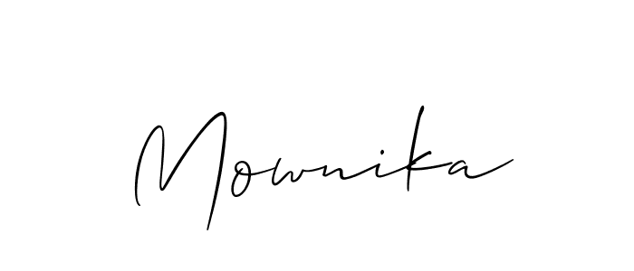 You should practise on your own different ways (Allison_Script) to write your name (Mownika) in signature. don't let someone else do it for you. Mownika signature style 2 images and pictures png
