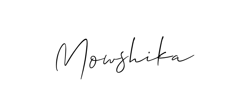 Allison_Script is a professional signature style that is perfect for those who want to add a touch of class to their signature. It is also a great choice for those who want to make their signature more unique. Get Mowshika name to fancy signature for free. Mowshika signature style 2 images and pictures png