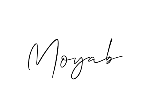 Design your own signature with our free online signature maker. With this signature software, you can create a handwritten (Allison_Script) signature for name Moyab. Moyab signature style 2 images and pictures png
