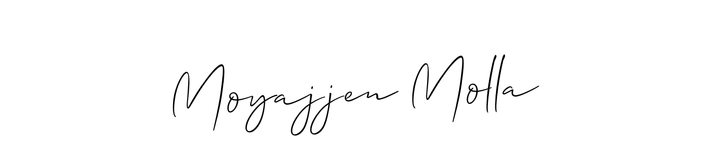 Design your own signature with our free online signature maker. With this signature software, you can create a handwritten (Allison_Script) signature for name Moyajjen Molla. Moyajjen Molla signature style 2 images and pictures png