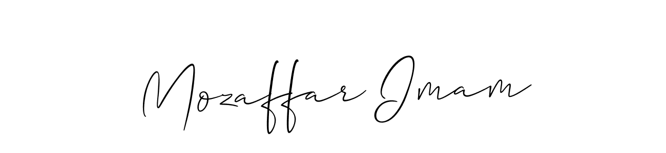 Allison_Script is a professional signature style that is perfect for those who want to add a touch of class to their signature. It is also a great choice for those who want to make their signature more unique. Get Mozaffar Imam name to fancy signature for free. Mozaffar Imam signature style 2 images and pictures png
