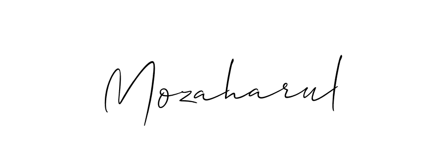 How to make Mozaharul signature? Allison_Script is a professional autograph style. Create handwritten signature for Mozaharul name. Mozaharul signature style 2 images and pictures png