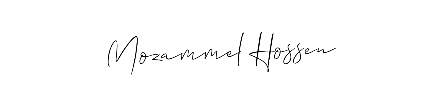 The best way (Allison_Script) to make a short signature is to pick only two or three words in your name. The name Mozammel Hossen include a total of six letters. For converting this name. Mozammel Hossen signature style 2 images and pictures png