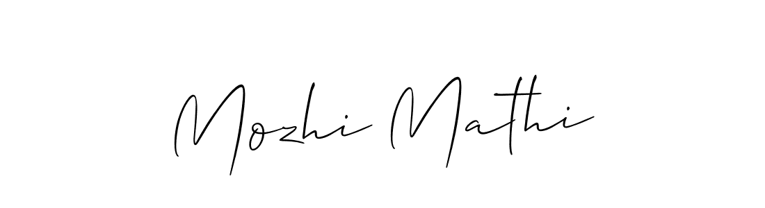 Make a beautiful signature design for name Mozhi Mathi. With this signature (Allison_Script) style, you can create a handwritten signature for free. Mozhi Mathi signature style 2 images and pictures png
