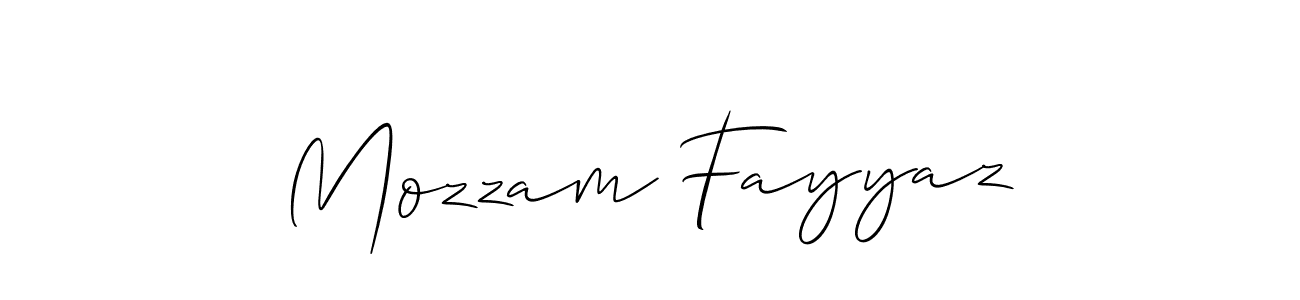 How to Draw Mozzam Fayyaz signature style? Allison_Script is a latest design signature styles for name Mozzam Fayyaz. Mozzam Fayyaz signature style 2 images and pictures png