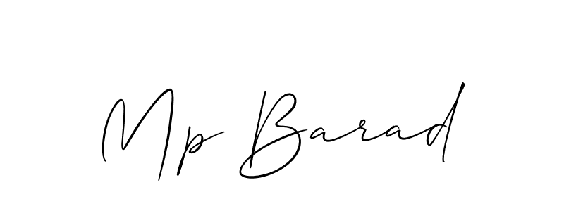 How to make Mp Barad name signature. Use Allison_Script style for creating short signs online. This is the latest handwritten sign. Mp Barad signature style 2 images and pictures png