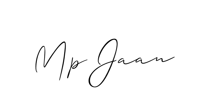 Mp Jaan stylish signature style. Best Handwritten Sign (Allison_Script) for my name. Handwritten Signature Collection Ideas for my name Mp Jaan. Mp Jaan signature style 2 images and pictures png