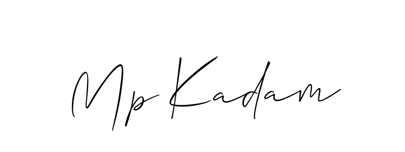 if you are searching for the best signature style for your name Mp Kadam. so please give up your signature search. here we have designed multiple signature styles  using Allison_Script. Mp Kadam signature style 2 images and pictures png