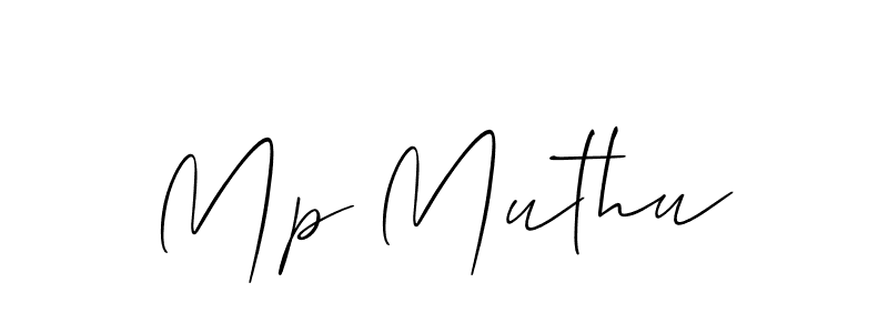 Make a beautiful signature design for name Mp Muthu. With this signature (Allison_Script) style, you can create a handwritten signature for free. Mp Muthu signature style 2 images and pictures png