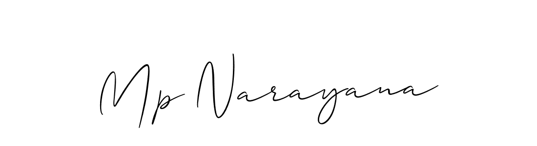 Allison_Script is a professional signature style that is perfect for those who want to add a touch of class to their signature. It is also a great choice for those who want to make their signature more unique. Get Mp Narayana name to fancy signature for free. Mp Narayana signature style 2 images and pictures png