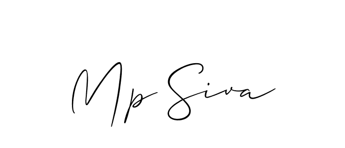 How to make Mp Siva name signature. Use Allison_Script style for creating short signs online. This is the latest handwritten sign. Mp Siva signature style 2 images and pictures png