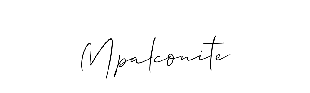 Create a beautiful signature design for name Mpalconite. With this signature (Allison_Script) fonts, you can make a handwritten signature for free. Mpalconite signature style 2 images and pictures png