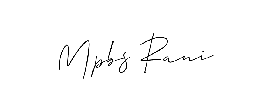if you are searching for the best signature style for your name Mpbs Rani. so please give up your signature search. here we have designed multiple signature styles  using Allison_Script. Mpbs Rani signature style 2 images and pictures png