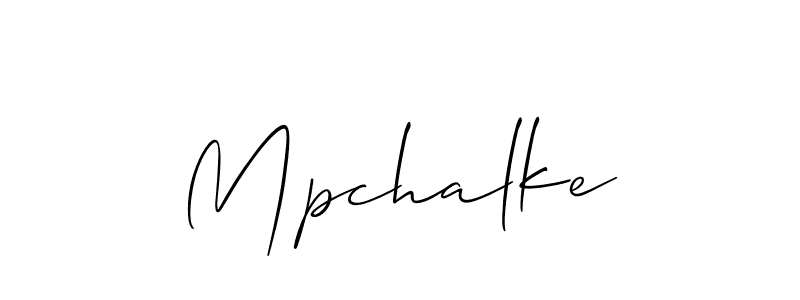 Mpchalke stylish signature style. Best Handwritten Sign (Allison_Script) for my name. Handwritten Signature Collection Ideas for my name Mpchalke. Mpchalke signature style 2 images and pictures png