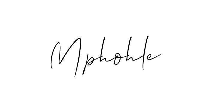 Create a beautiful signature design for name Mphohle. With this signature (Allison_Script) fonts, you can make a handwritten signature for free. Mphohle signature style 2 images and pictures png